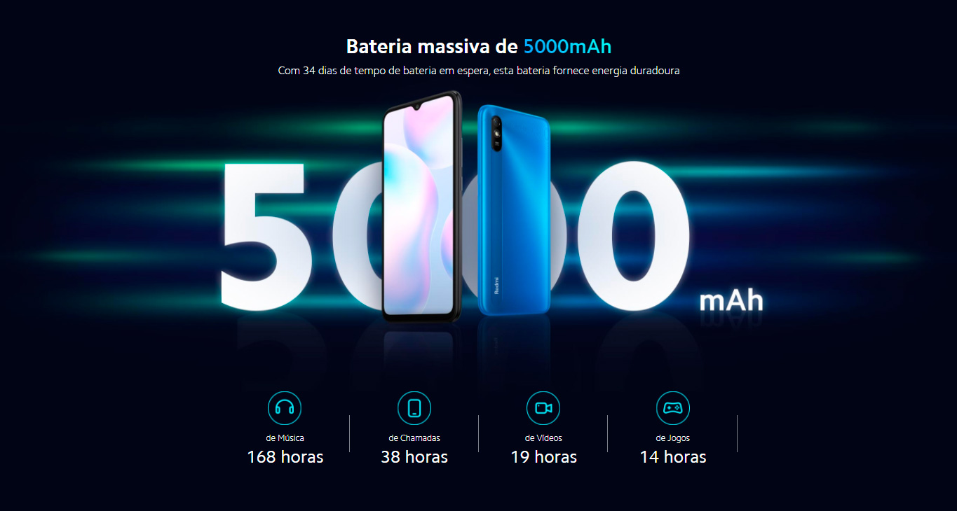 Smartphone Xiaomi Redmi 9A 32GB 2GB RAM Tela 6.53